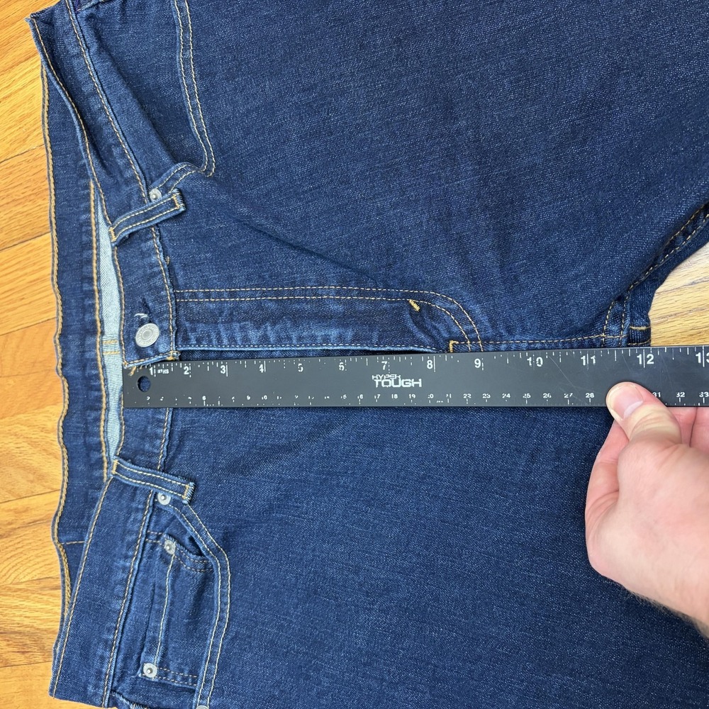 Levis 513 Jeans Mens Blue Dark Wash Denim Slim Straight Zip Fly Classic 36x30 - Picture 6 of 8